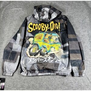 Members Only Scooby-Doo Mystery Machine Windbreaker Jacket Black Mens Medium NEW